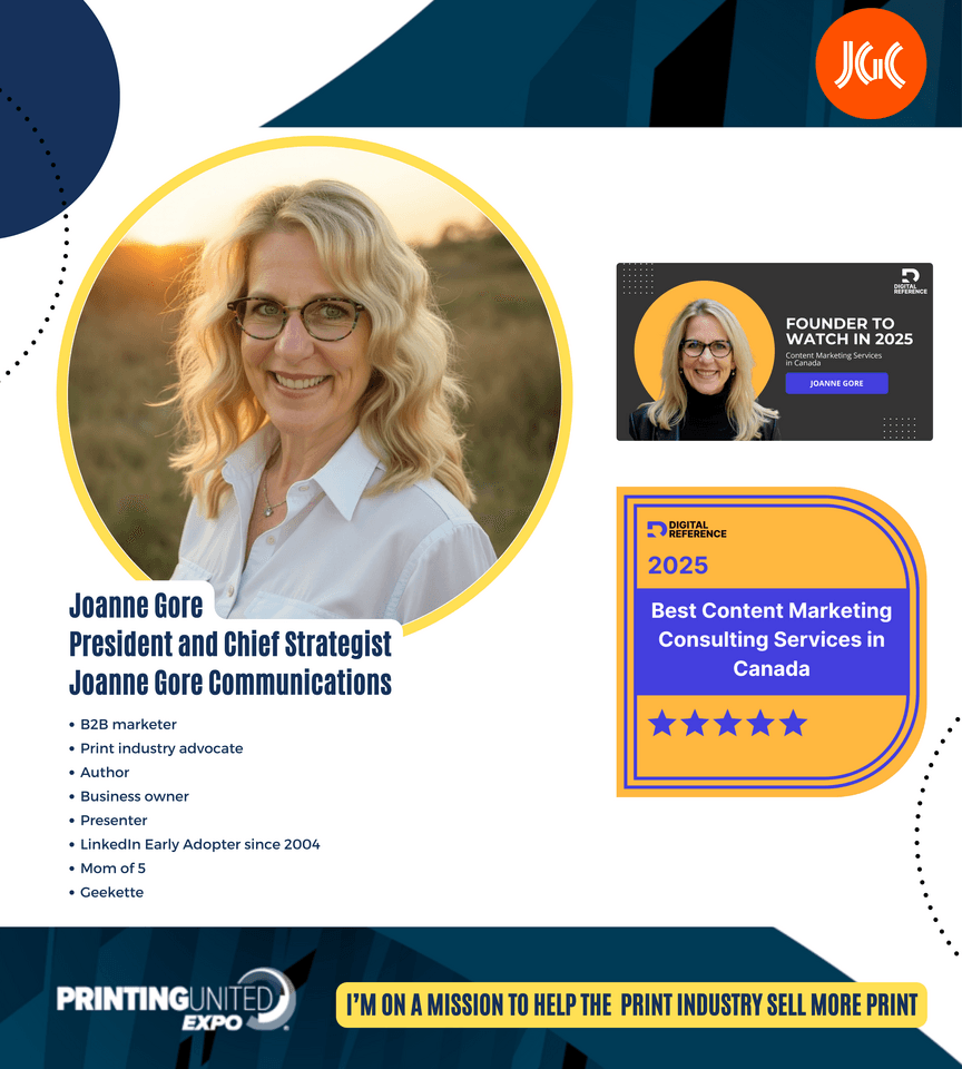 Joanne Gore Recognized with Digital Reference Awards and Named to PRINTING United Expo 2025 All-Stars Team